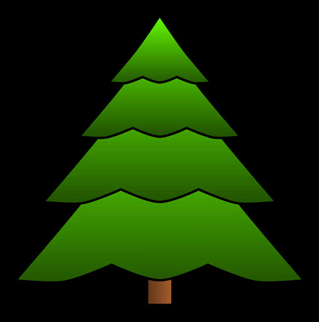 Stylized Green Pine Tree Graphic