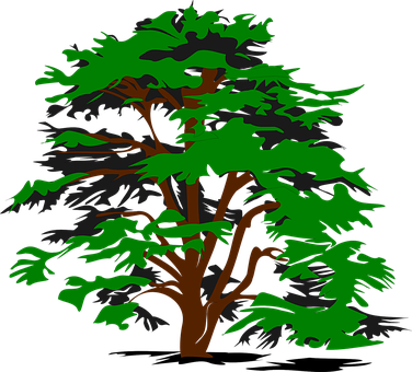 Stylized Green Tree Graphic