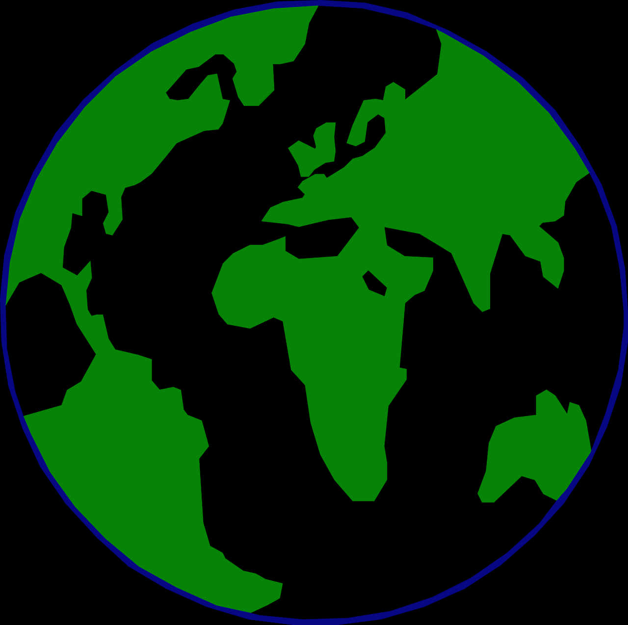 Stylized Green World Map