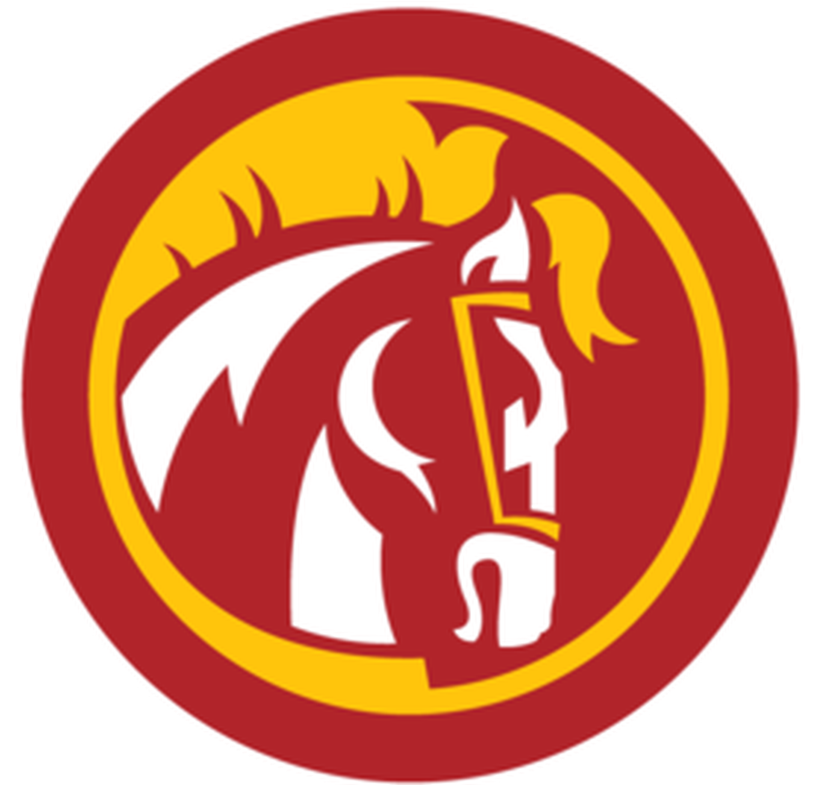 Stylized Horse Flame Football Logo