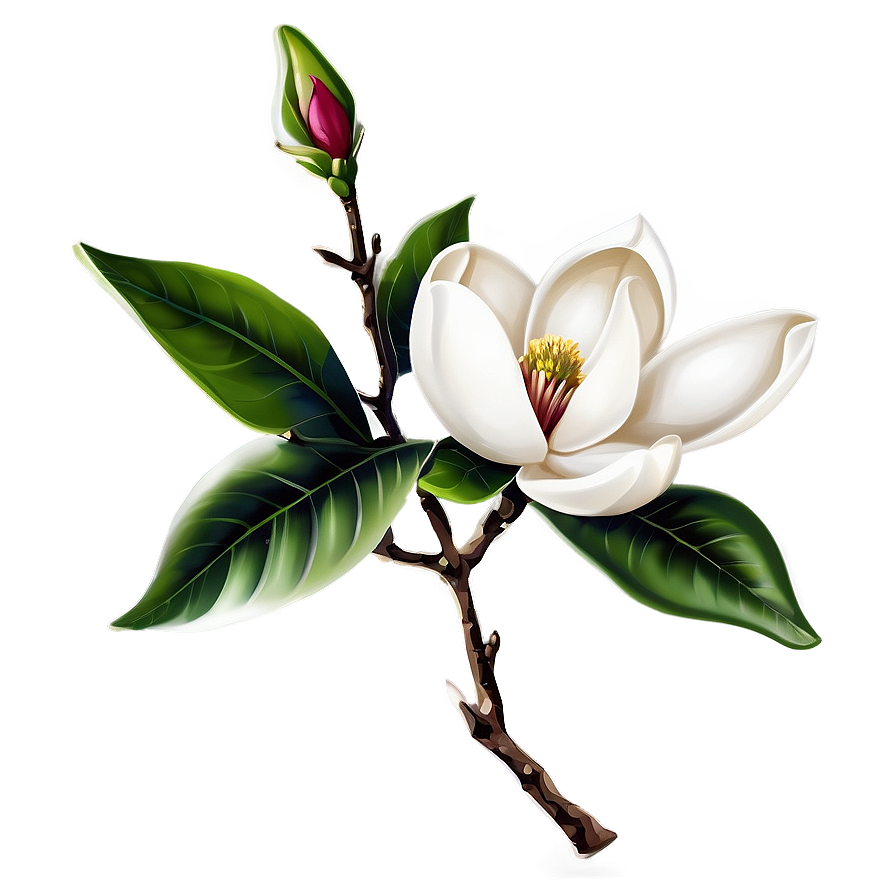 Stylized Magnolia Flower Png 13