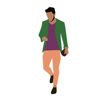 Stylized Man Walking Illustration