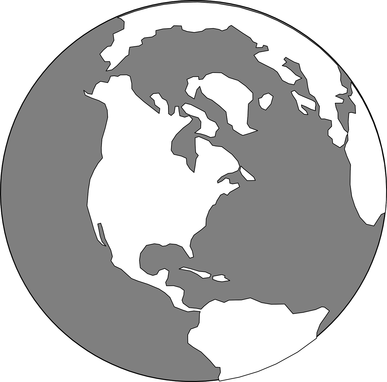 Stylized Monochrome Earth Clipart