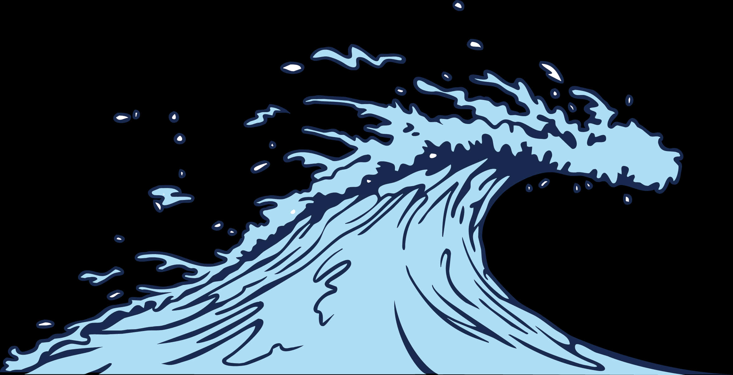 Stylized Ocean Wave Illustration