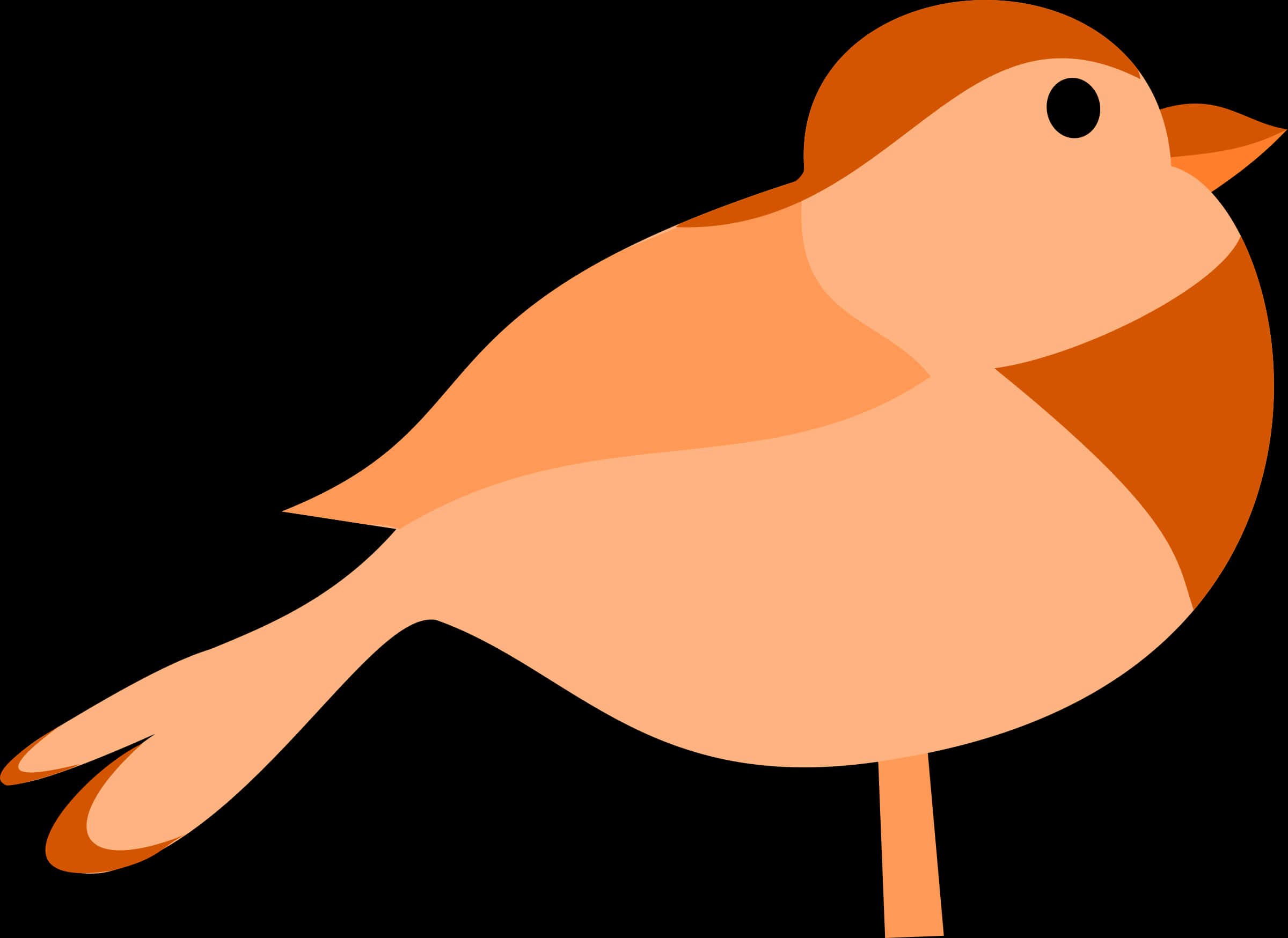 Stylized Orange Bird Illustration