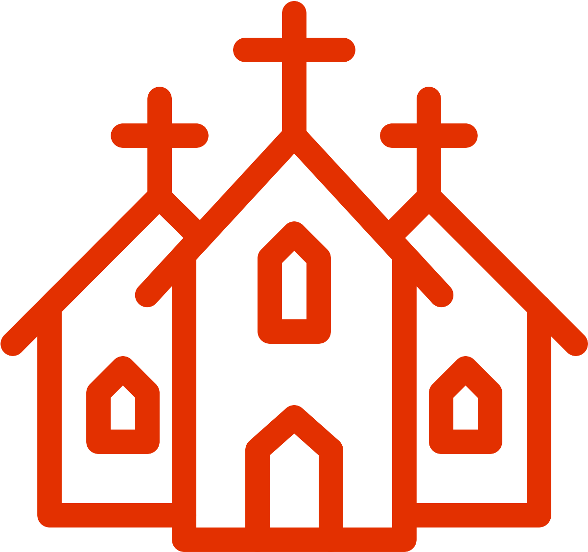 Stylized Orange Church Outline