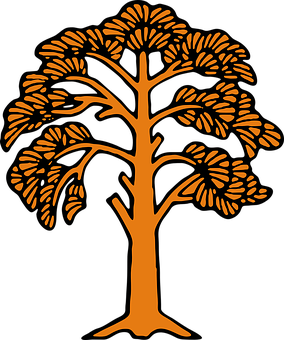 Stylized Orange Tree Graphic