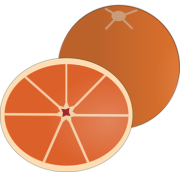 Stylized Orangeand Slice Graphic