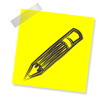 Stylized Pencil Drawingon Yellow Background