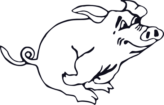 Stylized Pig Silhouette