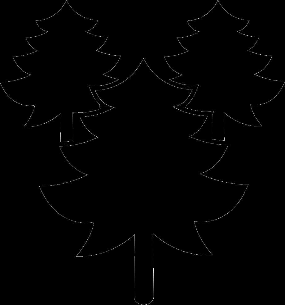 Stylized Pine Trees Outline