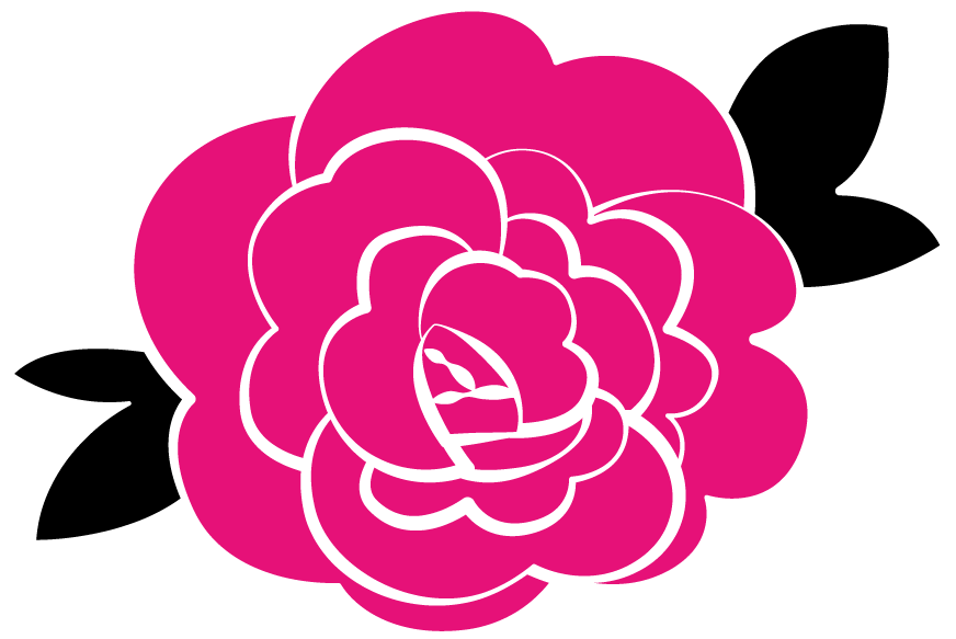 Stylized Pink Camellia Graphic