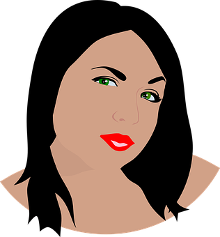 Stylized Portraitof Womanwith Green Eyes