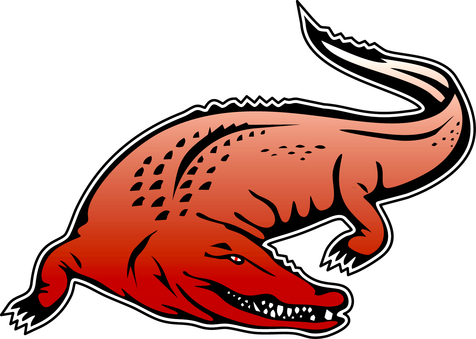 Stylized Red Alligator Illustration