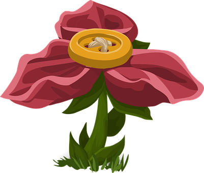 Stylized Red Flower Illustration