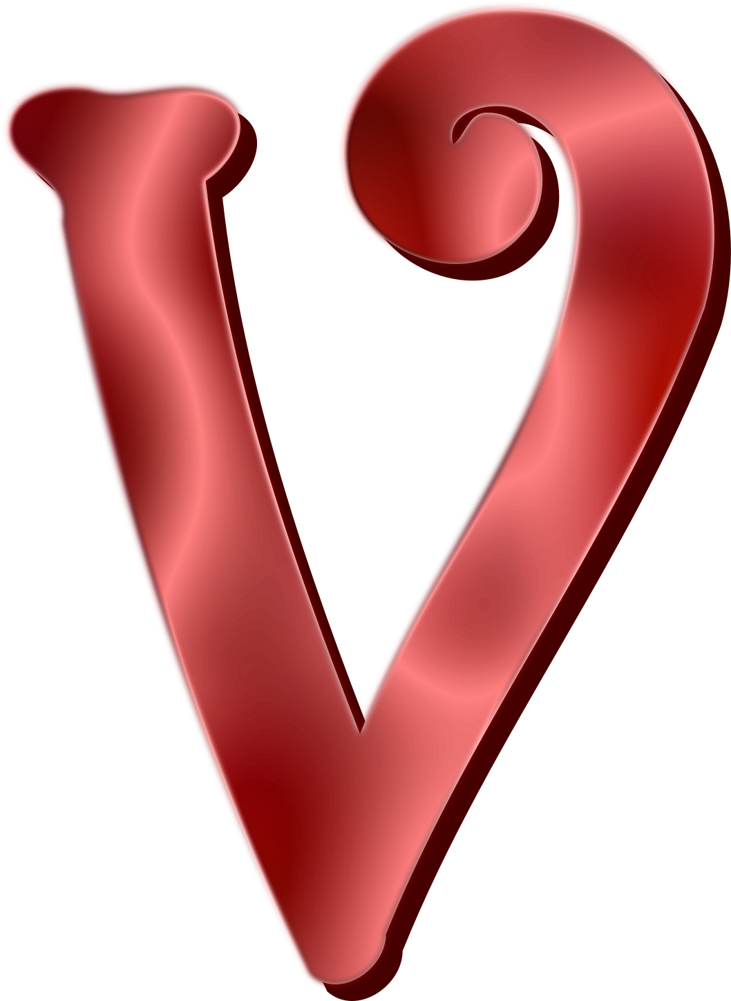 Stylized Red Letter V