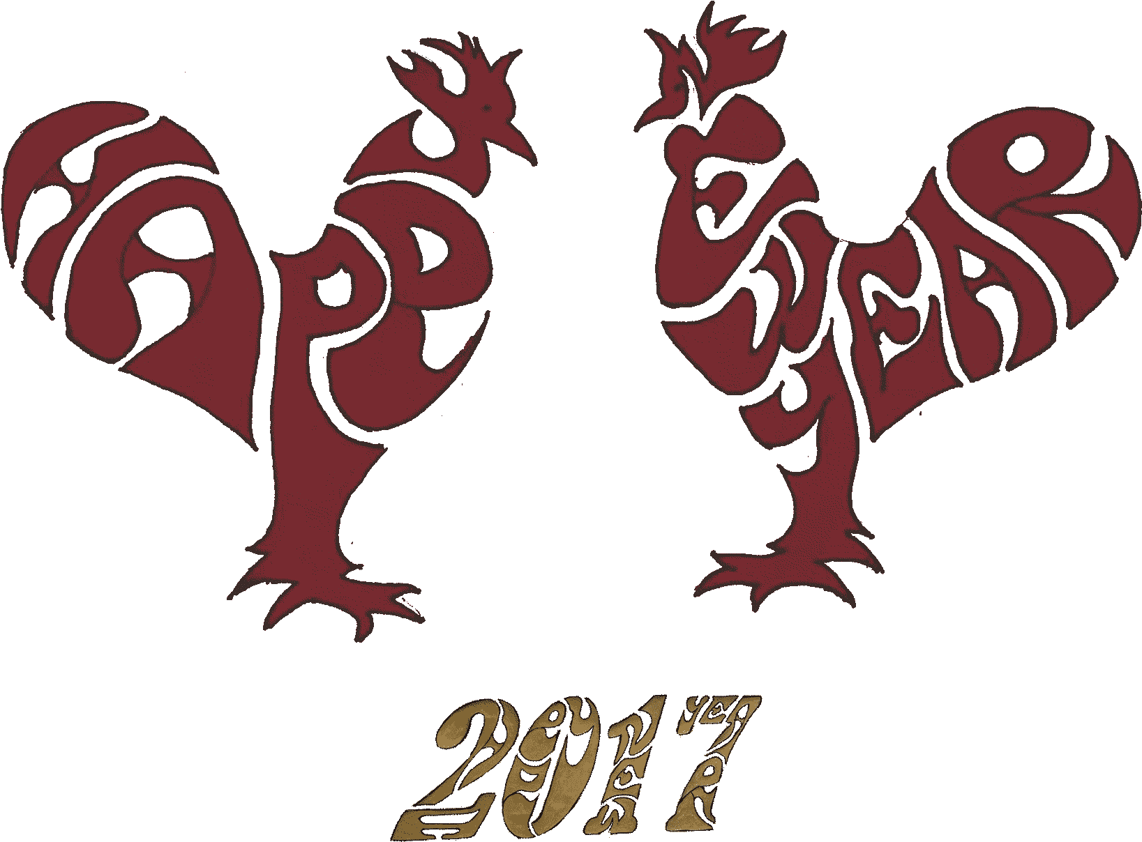 Stylized Red Roosters2017