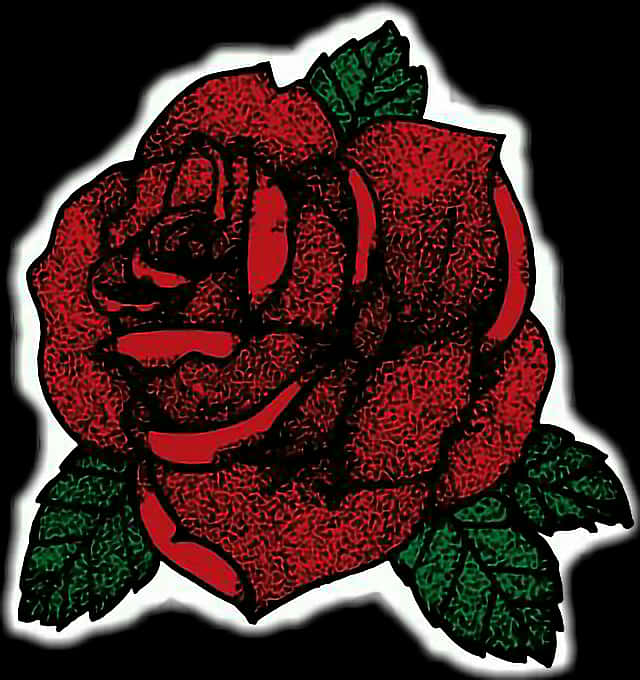 Stylized Red Rose Artwork
