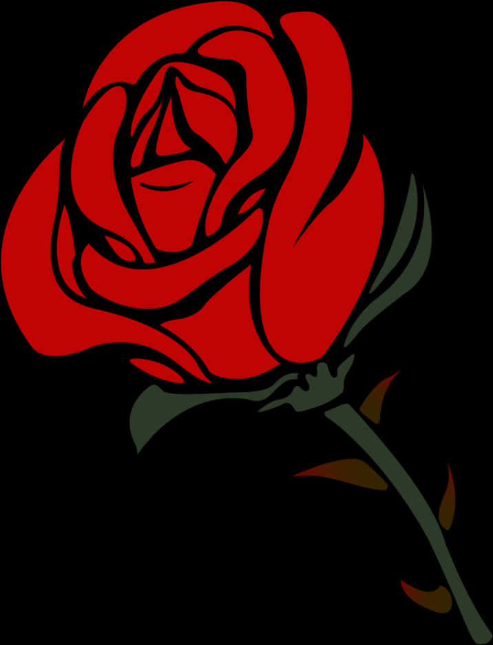 Stylized Red Rose Graphic