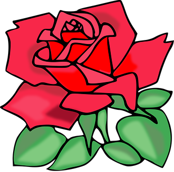 Stylized Red Rose Graphic