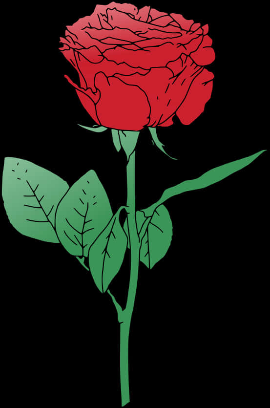 Stylized Red Rose Illustration