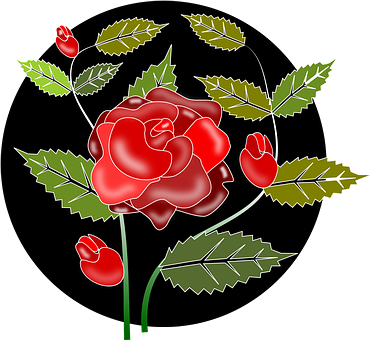 Stylized Red Rose Vector Art