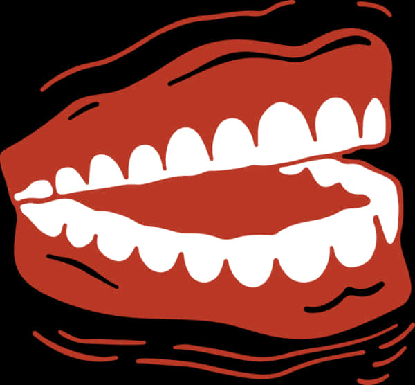 Stylized Redand White Smiling Mouth