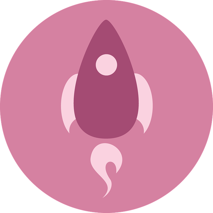 Stylized Rocket Icon Pink Background