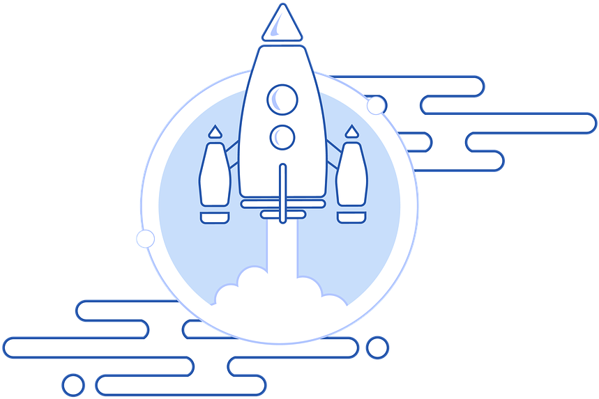 Stylized Rocket Launch Graphic