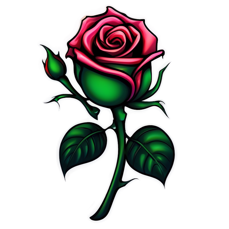 Stylized Rose Tattoo Image Png 43