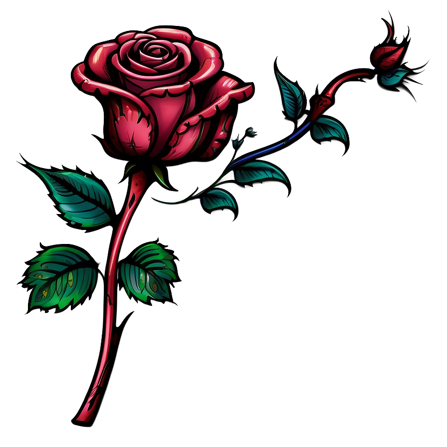 Stylized Rose Tattoo Image Png 58