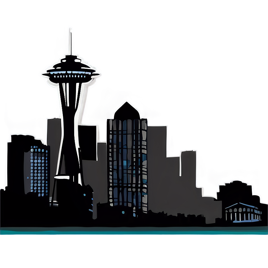 Stylized Seattle Skyline Drawing Png 76