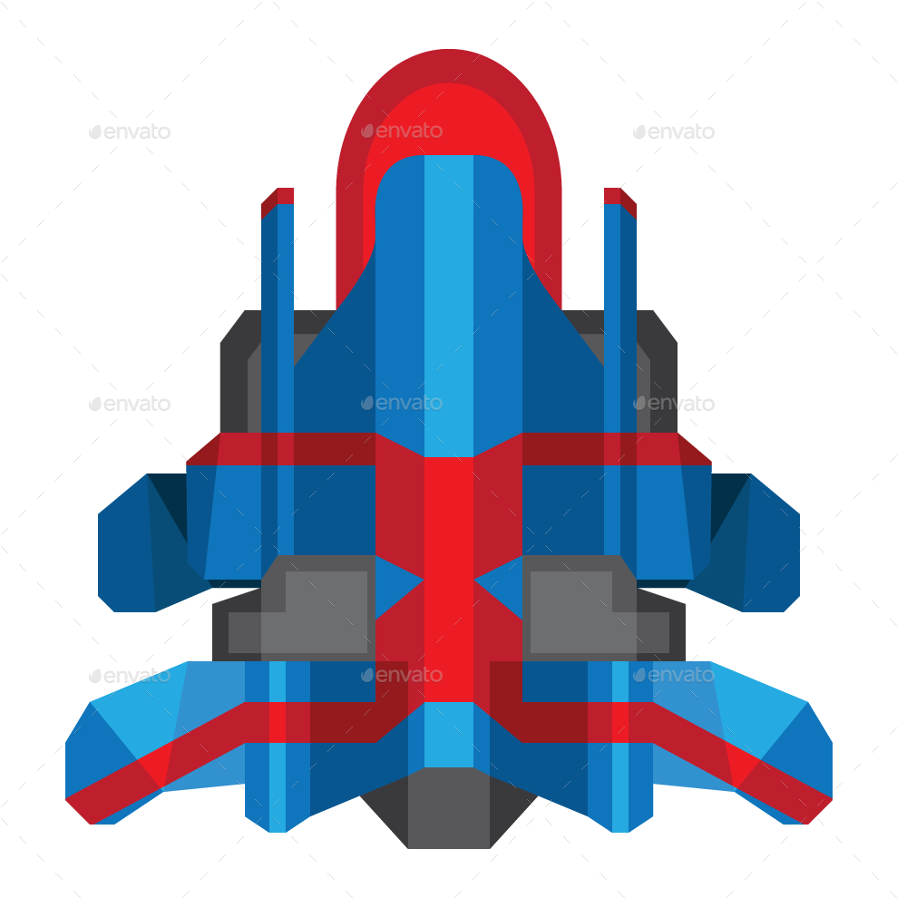 Stylized Spaceship Vector Illustration