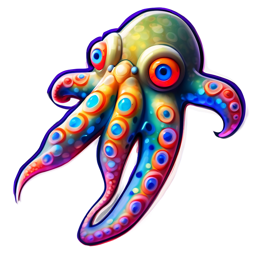 Stylized Squid Sticker Png Tfy19