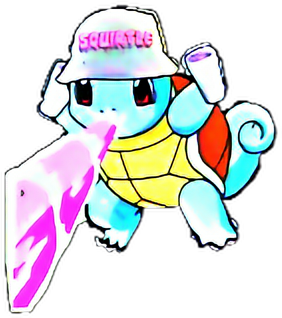 Stylized Squirtle With Surfboard