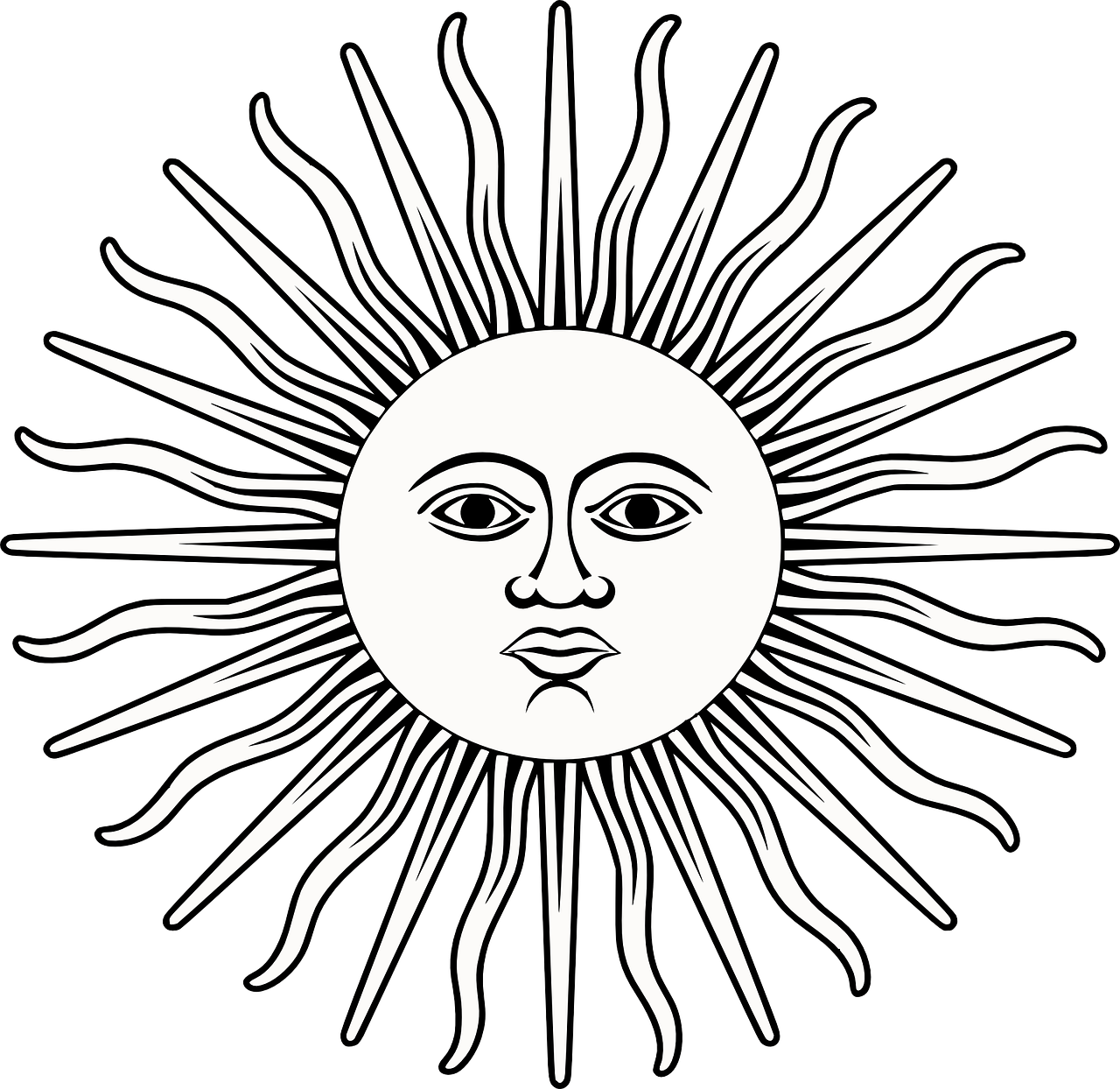 Stylized Sun Face Illustration