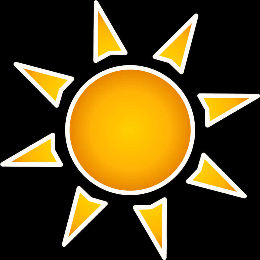 Stylized Sun Graphic Transparent Background