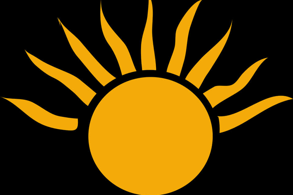 Stylized Sun Icon Transparent Background