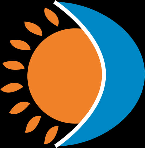 Stylized Sunand Moon Graphic