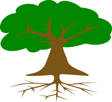 Stylized Tree Graphicwith Roots