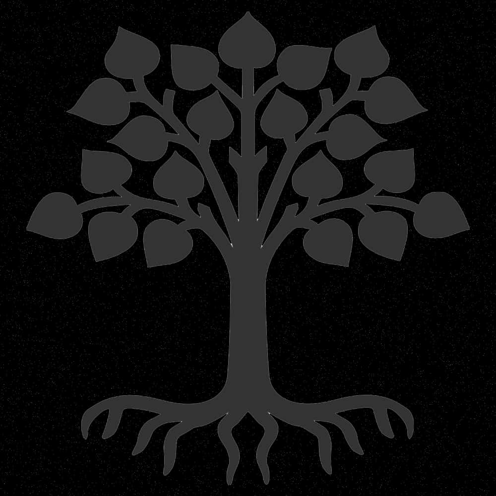 Stylized Tree Silhouettewith Roots