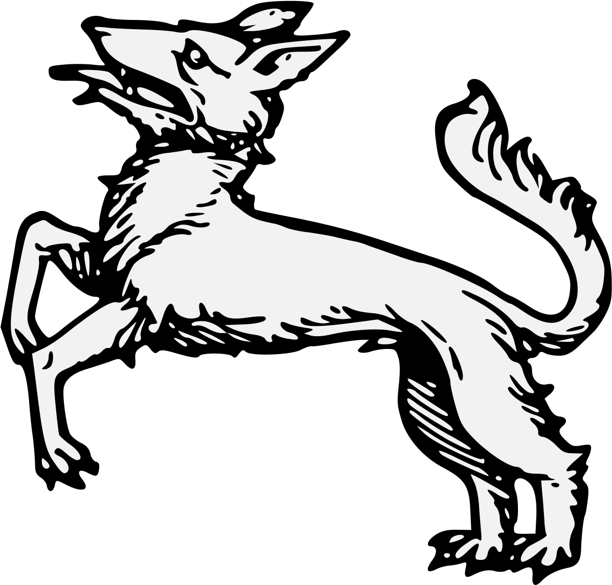 Stylized Two Headed Wolf Illustration