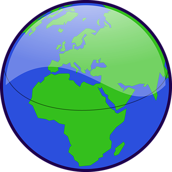 Stylized Vector Globe Africa Europe