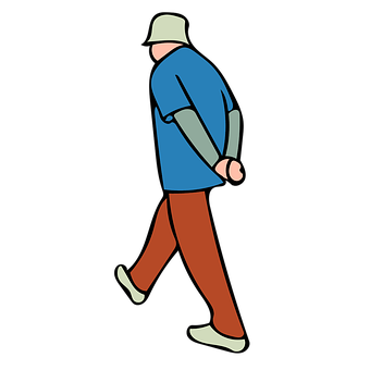 Stylized Walking Man Illustration