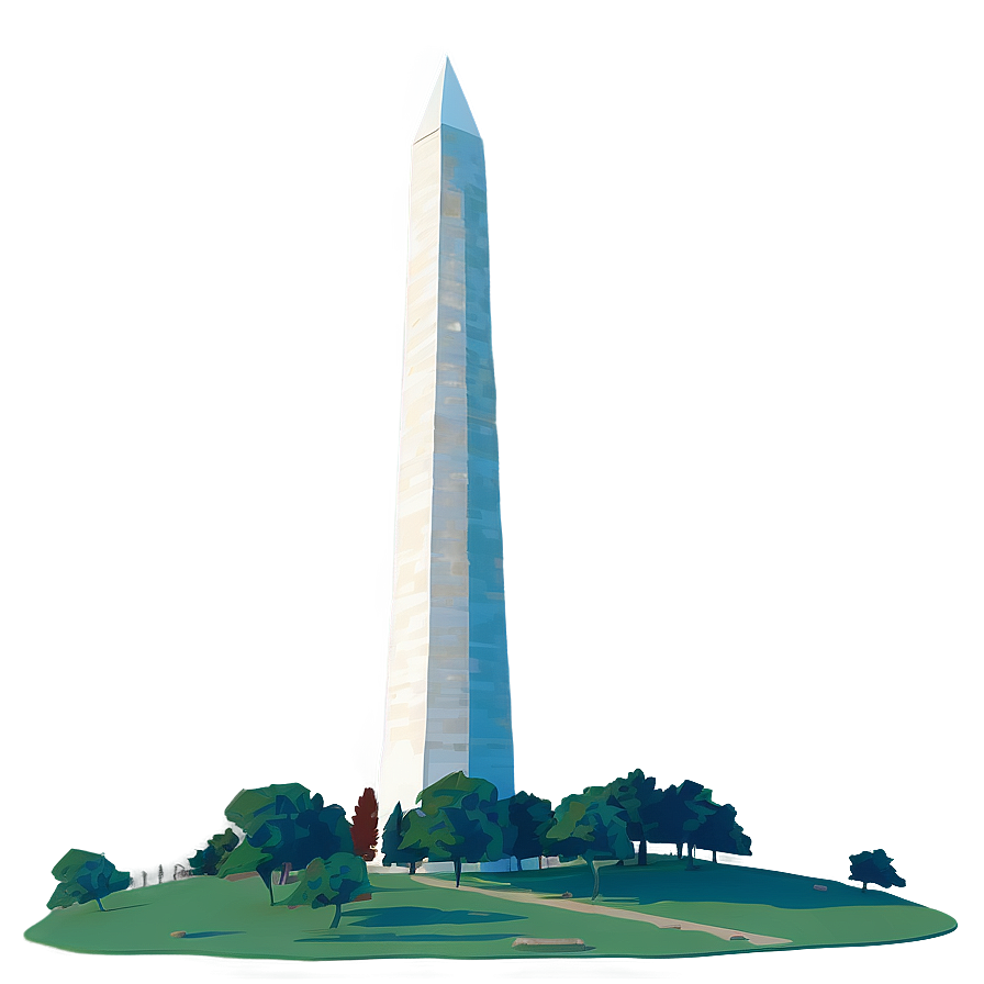 Stylized Washington Monument Graphic Png Pxk13