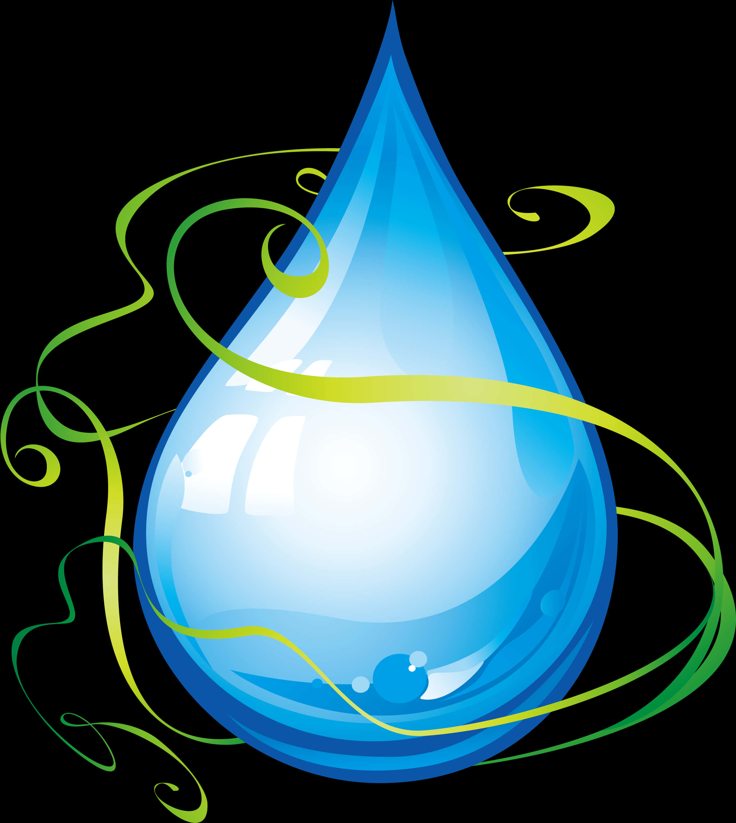 Stylized Water Drop Graphic