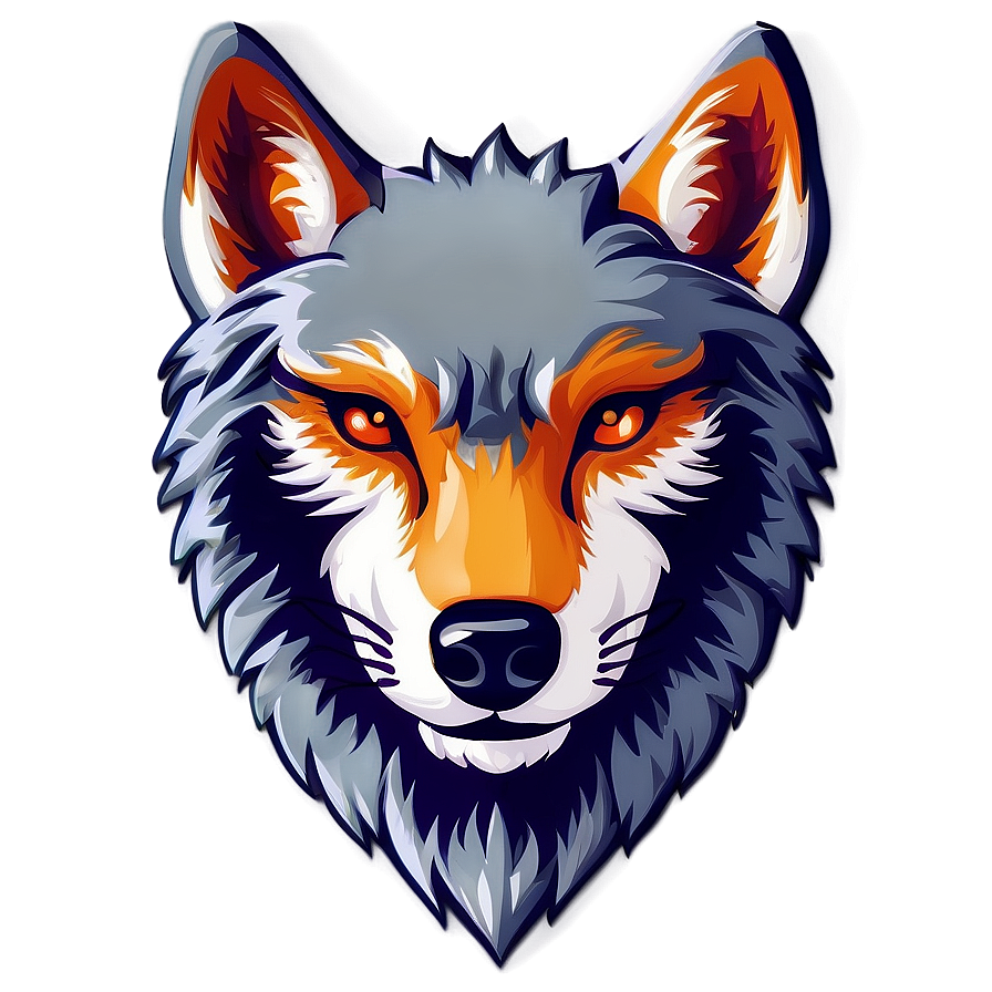 Stylized Wolf Head Logo Png Uqd