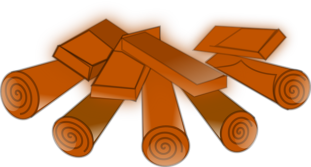 Stylized Wooden Logs Illustration