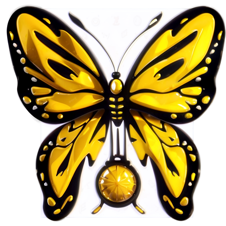 Stylized Yellow Butterfly Png Qvo99