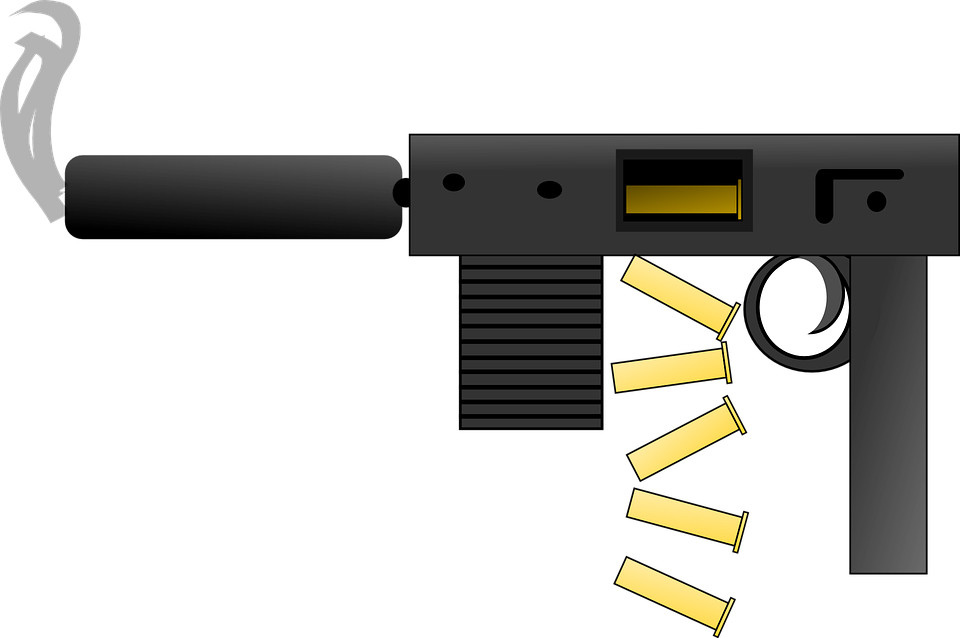 Submachine Gun Vector Illustration